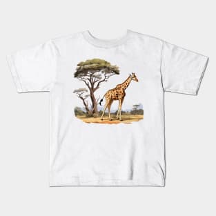 Watercolor Giraffe Kids T-Shirt